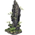 Aquarium Mountain View Stone Ornament - 6.6 Inch Resin Pavilion Decor For Fish Tanks