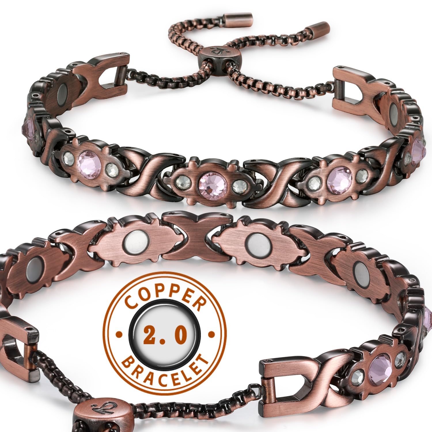 RainSo Women Pure Copper Magnetic Bracelets