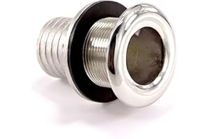 316 Stainless Steel Boat Thru Hull Fitting Hose Barb with Nut，Marine Hardware Accessories for Boats Drain Pipe Yacht Bilge Bo