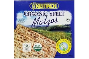 JUST GROWN Kemach Organic Spelt Matzos, Whole Grain, 10.5 oz.