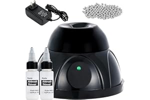 Roizefar Mini Vortex Mixer, Airbrush Paint Mixer, Acrylic Paints Mixing, Lab Vortex Shakers for Inks, Nail Polish, Eyelash Adhesives, Include 120 pcs Stainless Steel Mixing Balls and 2 Thinner