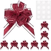 M METERXITY 8-Pack Large Pull Bows for Gift Wrapping, 8 x 6 Inches Big Bow for Present, Reusable Ribbon Bow for Wrapping Boxes/Decorative Accents/Birthday/Christmas[Dark Red]