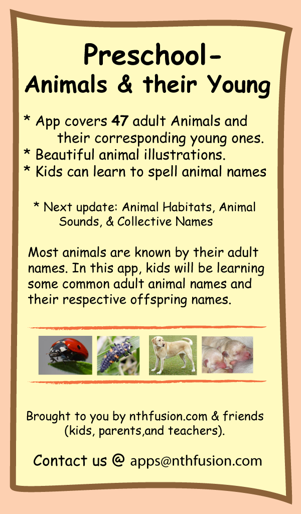 Amazon.com: Preschool - Animals and their Young: Appstore for Android