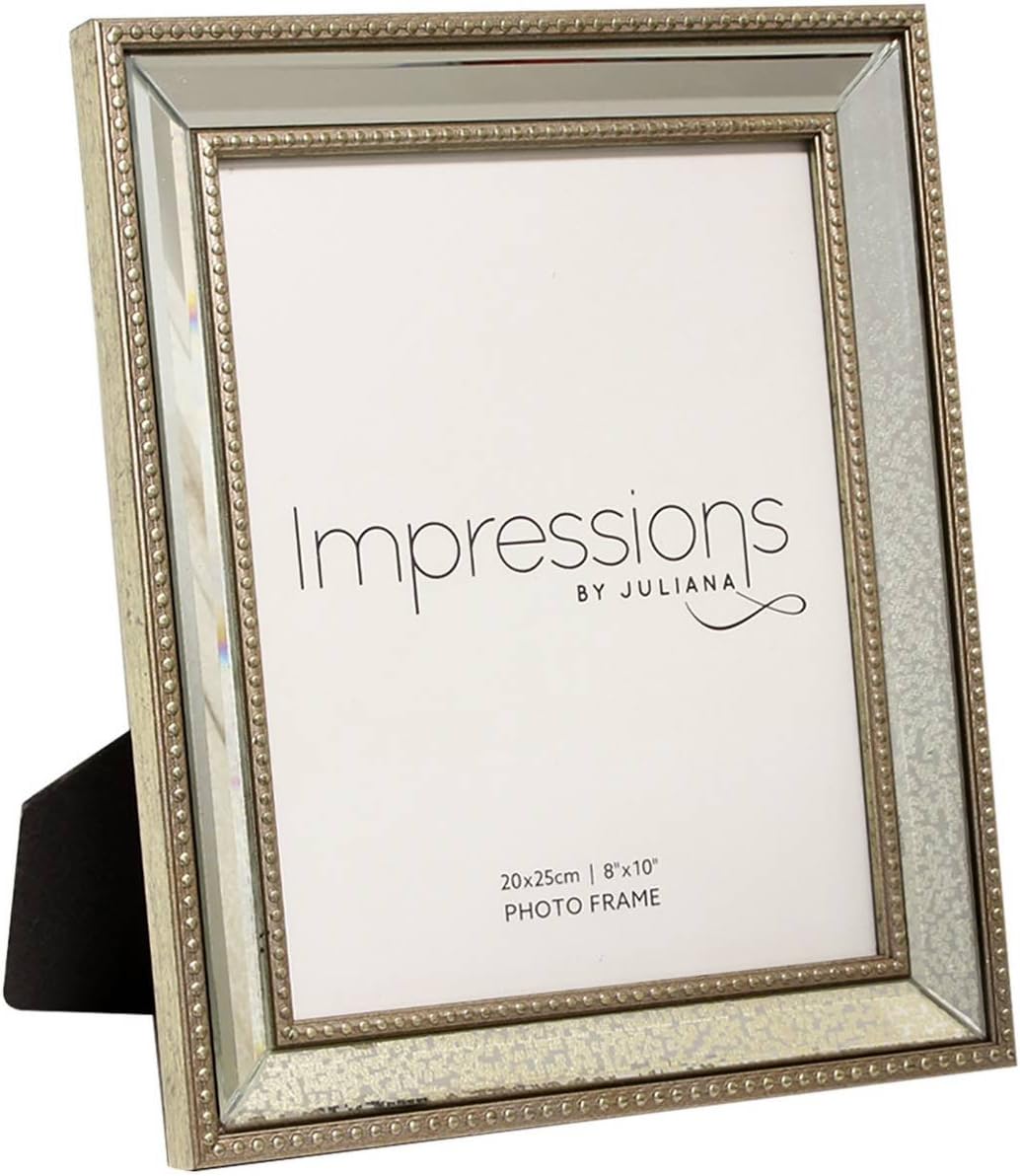 Juliana Unisex Impressions Mirror Patterned Glass Photo Frame 8x10 - Gold