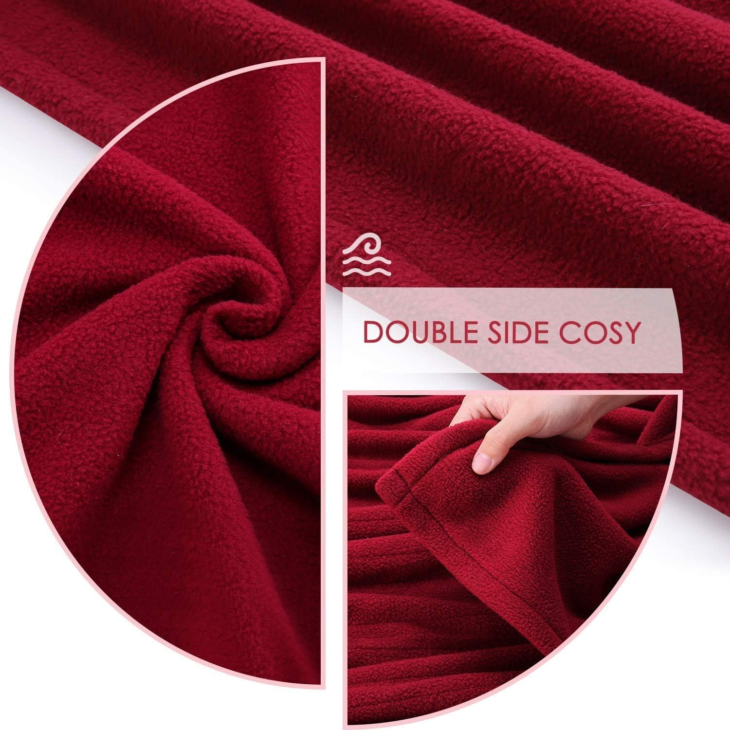 Electric Heated Blanket Twin Size 62'' x 84'' Super Cozy Soft Fleece Fast Heating & ETL Certification with 10 Hours Auto-Off & 4 Heating Levels - Red Wine: Kitchen & Dining