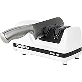 Chef'sChoice Professional Electric Knife Sharpeners FlexHone/Strop With 100-Percent Diamond Abrasives And Precision Angle Guides For 20-Degree Straight-Edge and Serrated Knives, 2-Stage, White