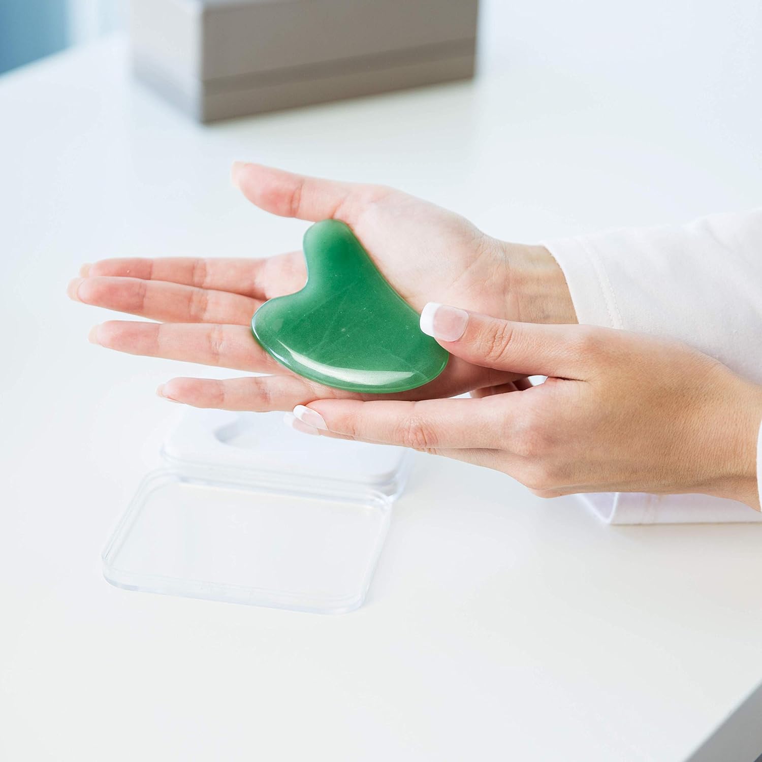 Gua Sha Massage Tool for Facial Massage, Jade Gua Sha Tool Green Aventurine, Authentic Gua Sha Stones for Face Skincare and Lymphatic Drainage Tool: Health & Personal Care