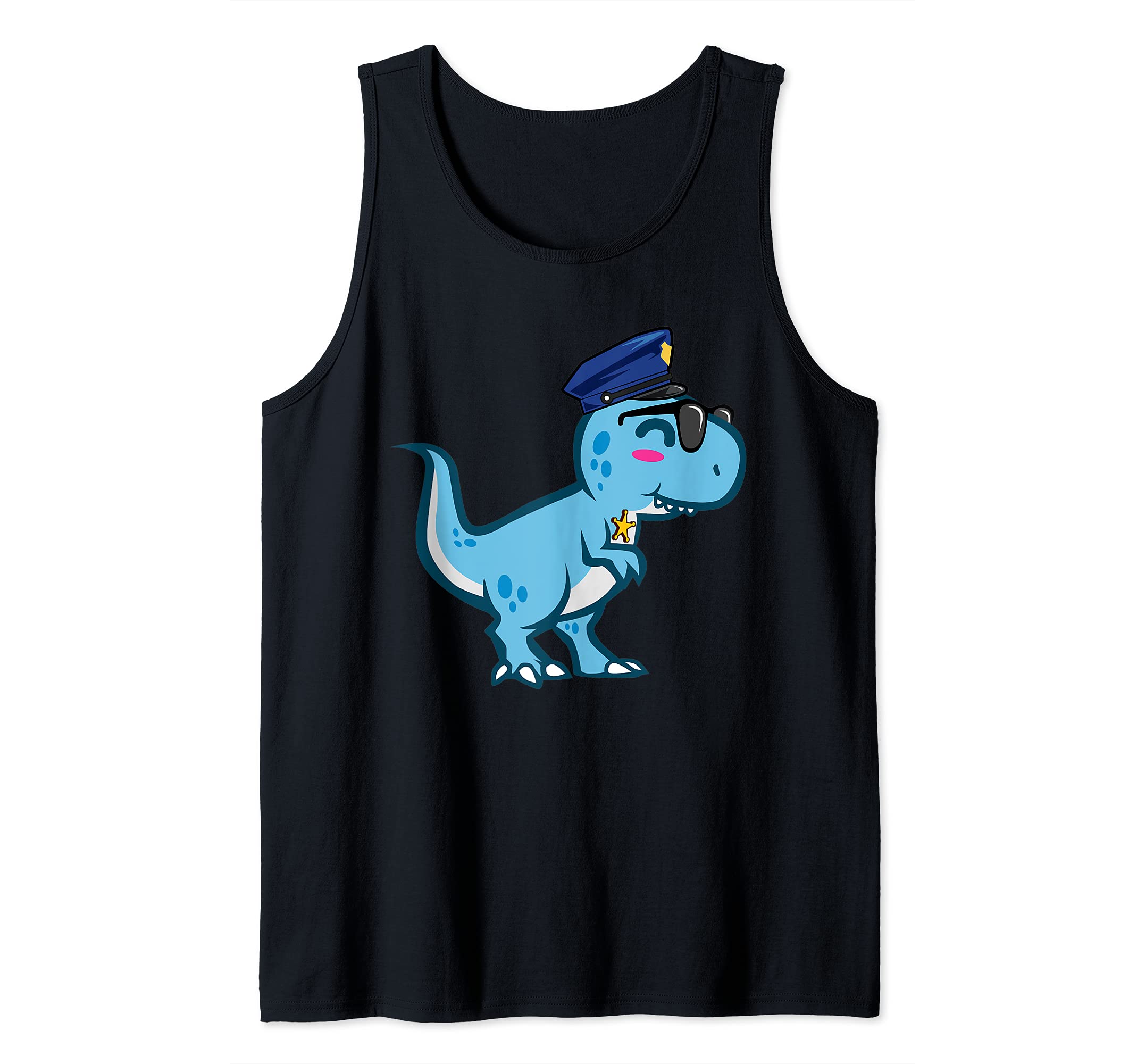 Police Officer Cop Law Enforcement T-Rex Dinosaur Tank Top