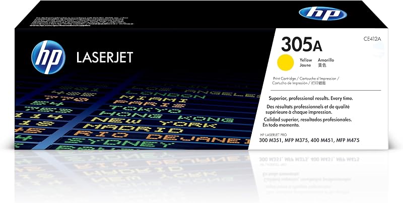 HP CE412A 305A Yellow Original LaserJet Toner Cartridge Single Pack 2600 Pages