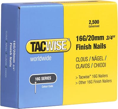 Tacwise 0665 16G Finish Nails 20mm Galvanised Pack 2500