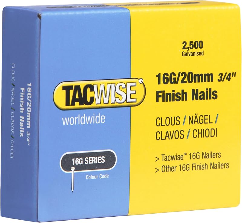 Tacwise 0665 16G Finish Nails 20mm Galvanised Pack 2500