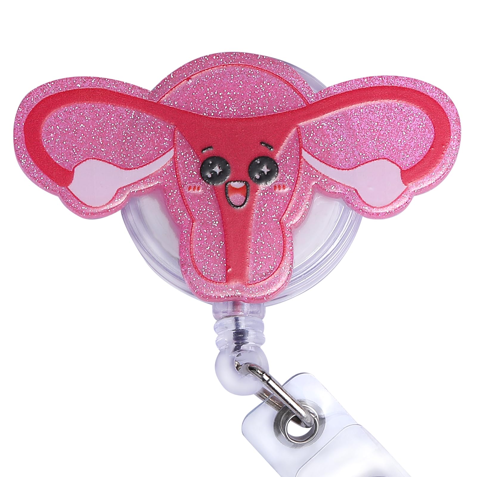 BEEFLYING Uterus Badge Reel Retractable Cute Nurse ID Card Badge Holder with Swivel Alligator Clip for Office School Hospital Teacher Nursing Name Tag Card