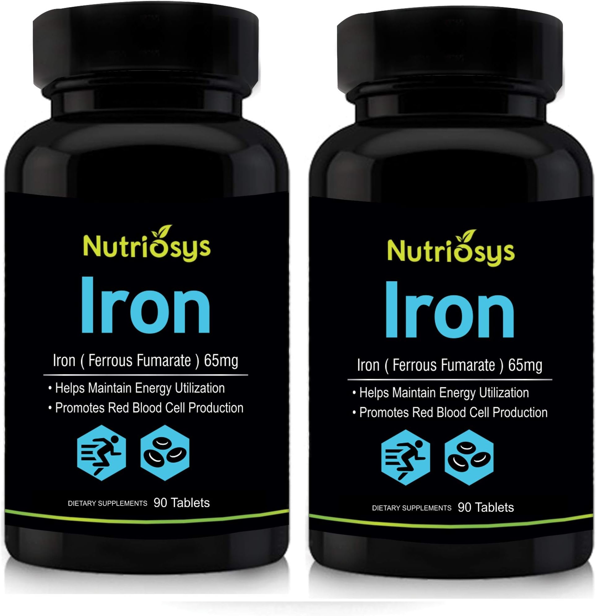 Nutriosys Iron Ferrous fumarate 65mg (90 Tablets) Pack of - 2