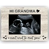 Grandma, I Can't Wait to Meet You Baby Sonogram Picture Frame, Baby Ultrasound Photo Frame Gifts for New Grandma, Gifts from Grandkids, 4x6 inch Photo