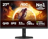 AOC Q27G4XD 27 Inch QHD Gaming Monitor 180Hz Fast IPS 0.5ms MPRT HDR400 view 2