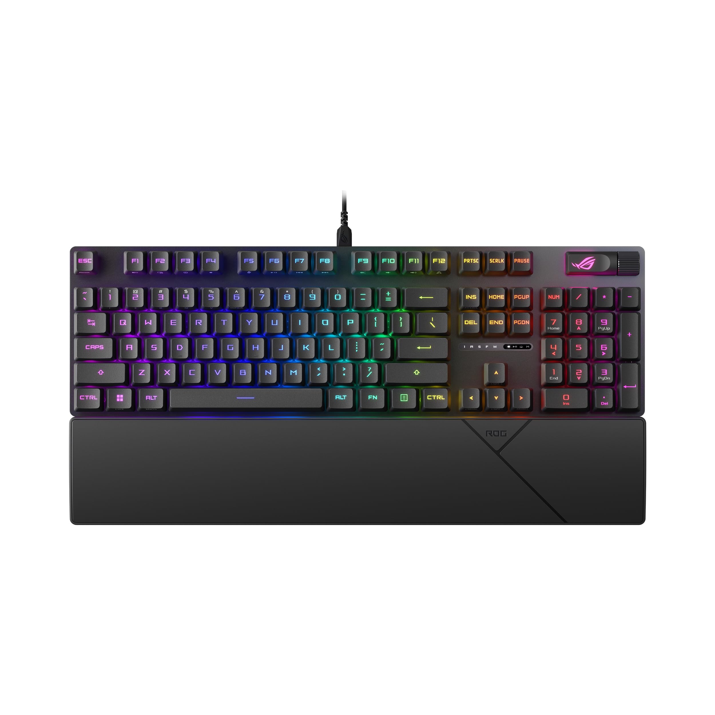 Asus Rog Strix Scope II Rx - Clavier Mécanique-Optique, Switches Rog Rx, Certification D'Étancheité Ip57, Touches De Clavier En Pbt, Commandes Multifonctions, Et Repose-Poignets, Azerty