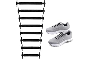 No Tie ShoeLaces for Adults, 16 PCS Stretch Silicone Elastic No Tie Shoe Laces for Sneakers, Daily Wear & Sports Use