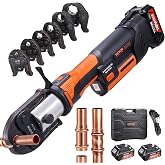 VEVOR Press Tool 18V Electric Pipe Crimping Tool for 1/2" - 2" Copper Pipes | 32KN Press Tool Kit, Compatible with ProPress, Brushless Motor, with 6 VUS Jaws, 2pcs 4AH Battery