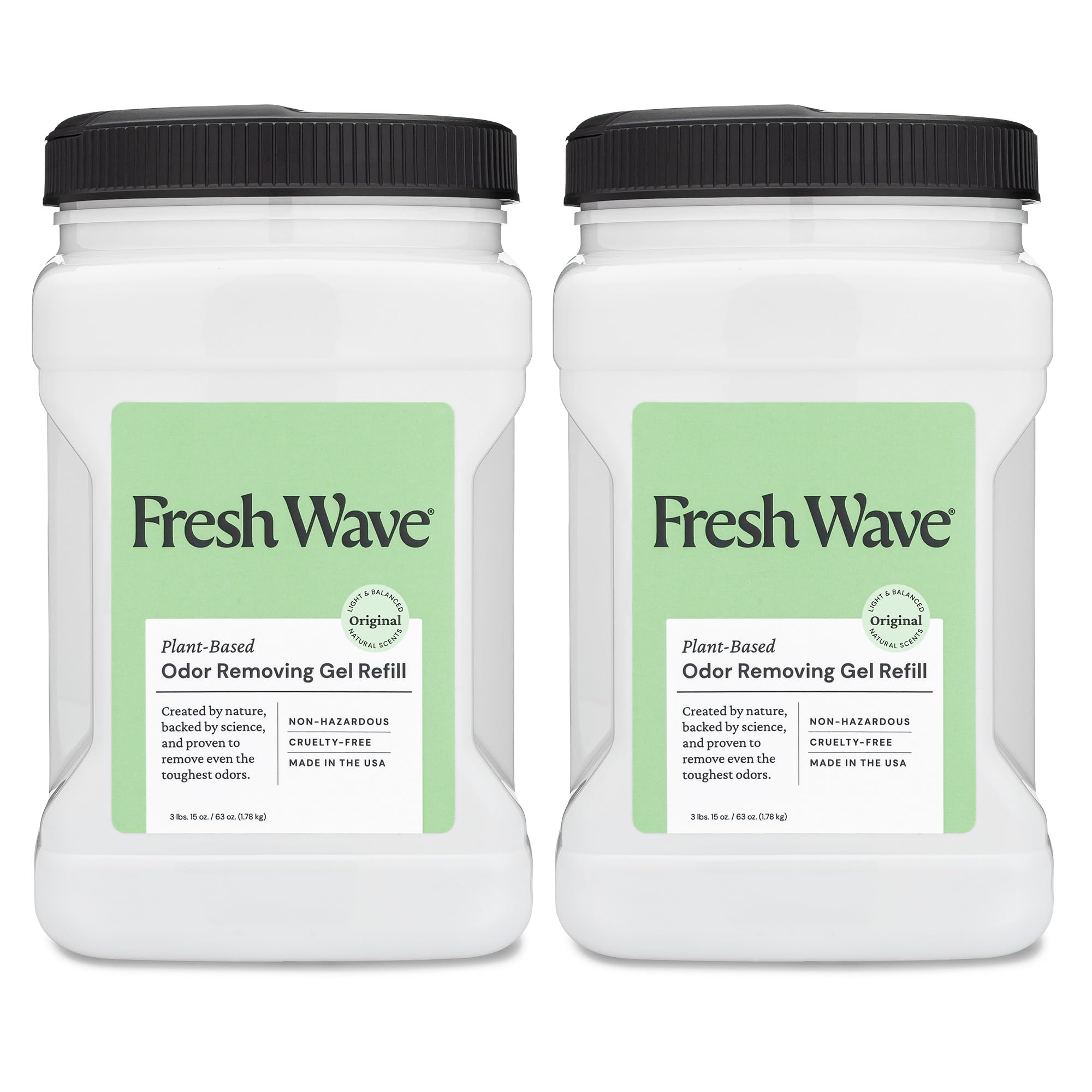 Condition photo showing New/Like New for fresh wave odor removing gel refill, 63 oz., pack of 2 - safer odor absorbers for home, natural plan