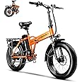 Cybervelo 1000W Folding Electric Bike, 48V 20.8AH Large Removable Battery E-Bike, 30+MPH, 80 Miles Max Range, 20" Fat Tire Electric Bike for Adults, Adult Electric Bicycles for Commute