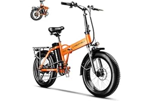 Cybervelo 1000W Folding Electric Bike, 48V 20.8AH Large Removable Battery E-Bike, 30+MPH, 80 Miles Max Range, 20" Fat Tire Electric Bike for Adults, Adult Electric Bicycles for Commute