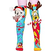 MADMIA Mickey and Pluto's Christmas Knee-High Socks – Colorful Dress-Up Socks for Kids & Adults