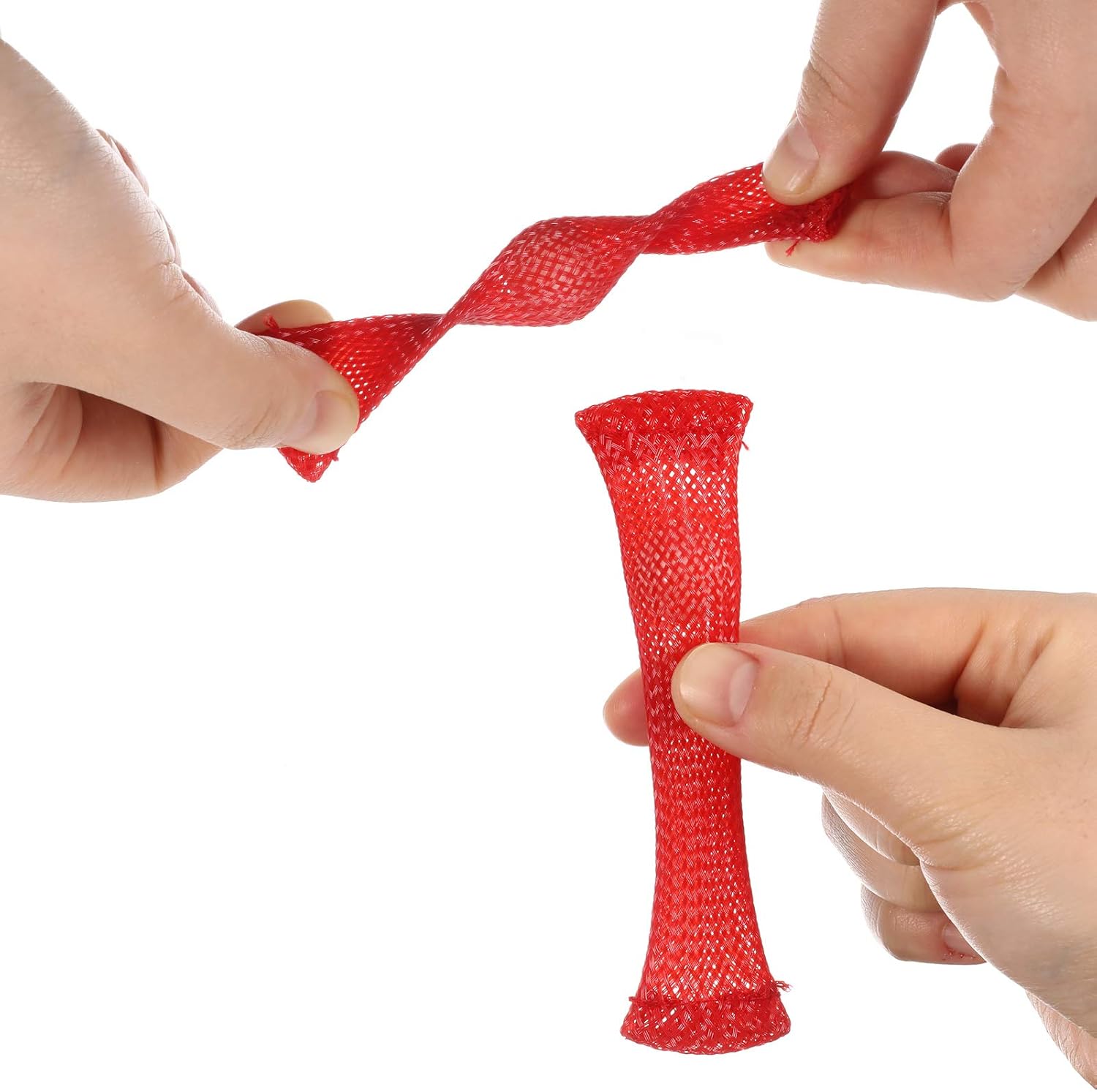 FRIUSATE 10 Pcs Fidget Toys Braided Mesh Tube with Marbles Stress Reliever Anxiety Relief Toys for Sensory Anxiety (Random Color) - Image 5