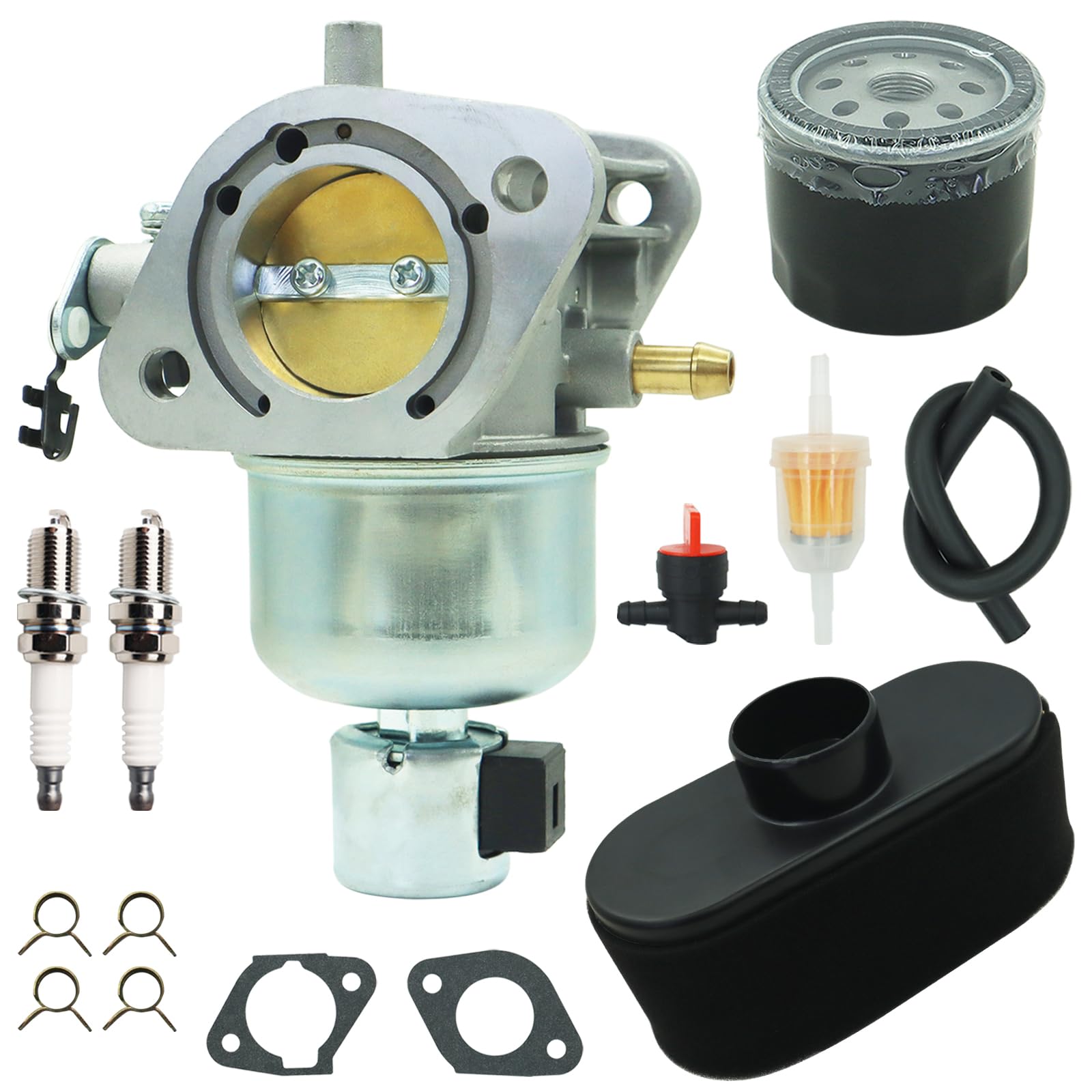 Photo 1 of 15004-0985 Carburetor Compatible with Kawasaki Specific FR691V FS691V 15004-0829 Carb with 11013-0752 Air Filter Kit&49065-0721 Oil filter