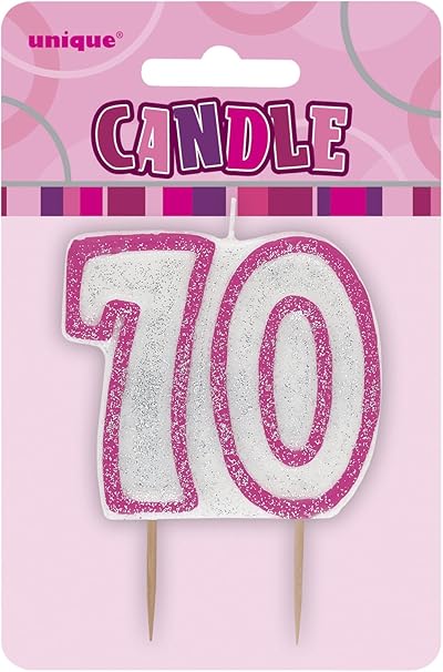 Amazon Com Unique Party Glitz Pink 70th Birthday Candle Toys Games
