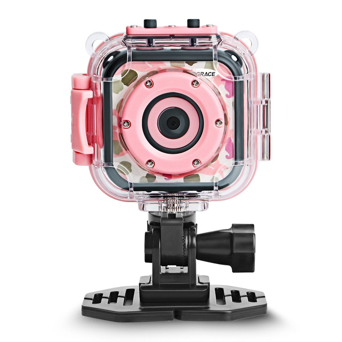 DROGRACE Kids Camera Waterproof HD Action Cam Digital Camera 1080P Underwater Sports Camera Camcorder DV for Girls Boys Birthday Holiday Gift Learn Camera Toy with 1.77 Inch LCD Screen (Pink)