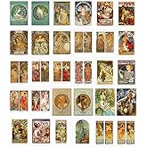 Beautiful Art Postcards set of 30 Post card of Alphonse Mucha variety pack Famous Painting Scenery,4 x 6 Inches
