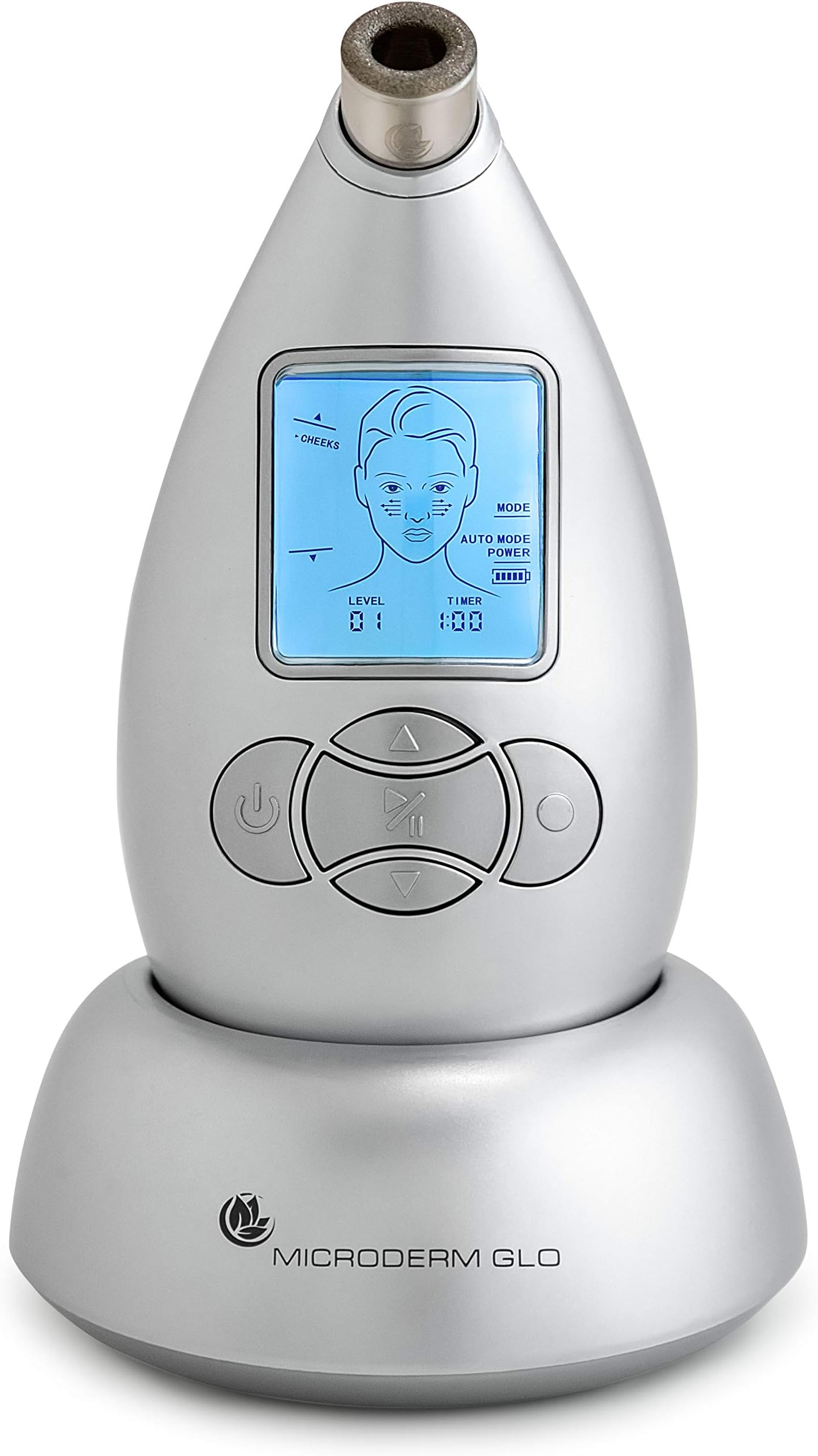 Microderm GLO Diamond Microdermabrasion Machine and Suction Tool - Clinical Micro Dermabrasion Kit for Tone Firm Skin, Advanced Home Facial Treatment System & Exfoliator For Bright Clear Skin