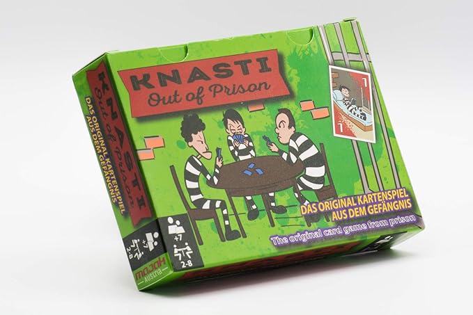 Knasti – Out of prison, das Original Kartenspiel aus dem Gefängnis, geeignet für 2 – 8 Spieler, ab 7 Jahren, das ideale Gesel