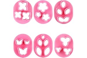 Dimeho Polymer Clay Cutters 6 Shapes Mini Petal Molds for Polymer Clay Earrings Making Floral Leaf Butterfly Micro Clay Cutter Jewelry Making Accessories for DIY Craft