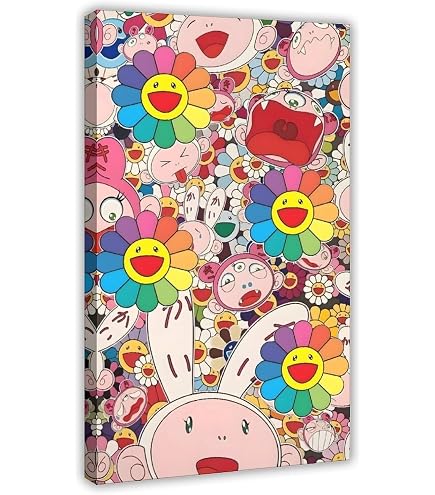 Amazon.com: ZXER Takashi Murakami Flower Poster Canvas Poster Wall