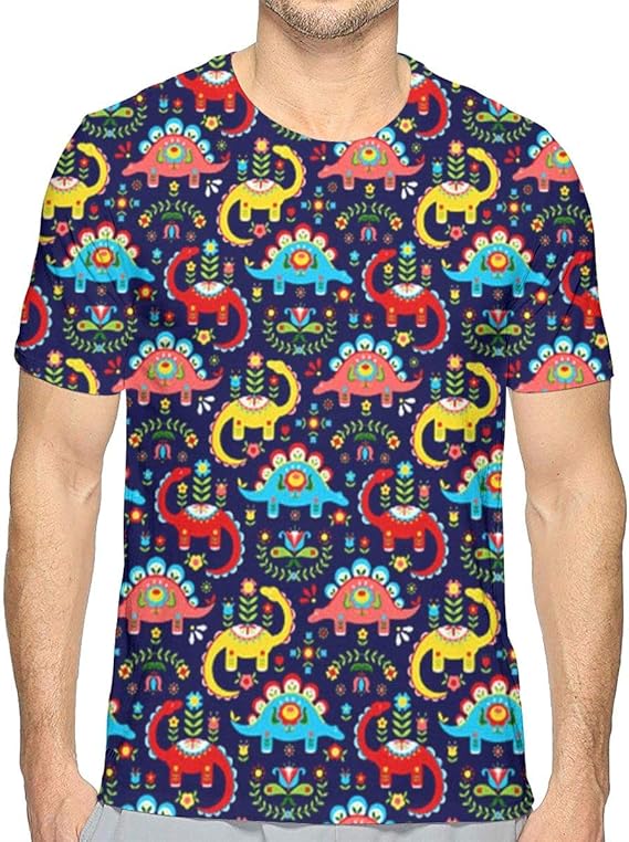 Amazon Co Jp 民芸の恐竜たちtシャツ メンズ 半袖 創意プリントカジュアル スポーツ トップス 春夏 クルーネック 個性派ファッション シャツ 吸汗速乾 上着 通勤 通学 運動 おしゃれ ファッション メンズ T シャツ 服 ファッション小物