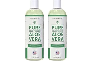 THEODORE MAGNUS Pure Aloe Vera Gel for Face, Skin and Hair - Great for Sunburn Relief - Cold Pressed from Organic Aloe Vera plants grown and harvested in Texas - Made in USA - 2 Fl Oz - 2pk