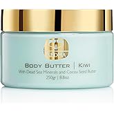 KEDMA Kiwi Body Butter – Nourishing Dead Sea Minerals Body Cream with Cocoa Butter, Rice Bran Oil & Vitamin E – Hydrating Moisturizer for Dry Skin - 8.8 oz