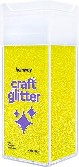 Hemway Fluorescent Yellow Glitter Shaker Fine 130g Resin Epoxy Craft