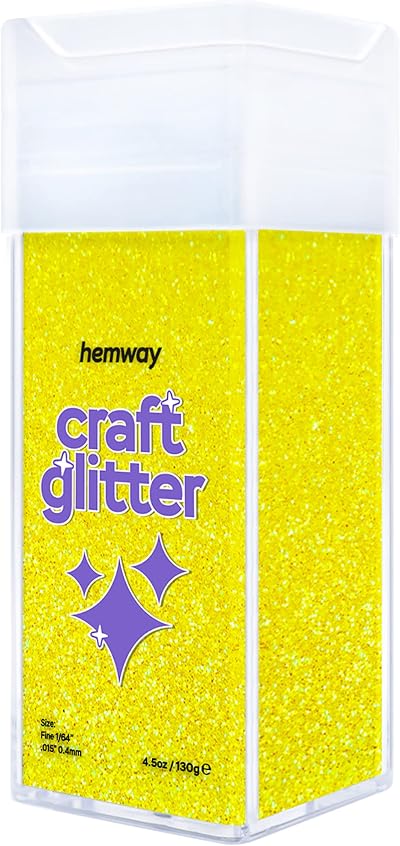 Hemway Fluorescent Yellow Glitter Shaker Fine 130g Resin Epoxy Craft