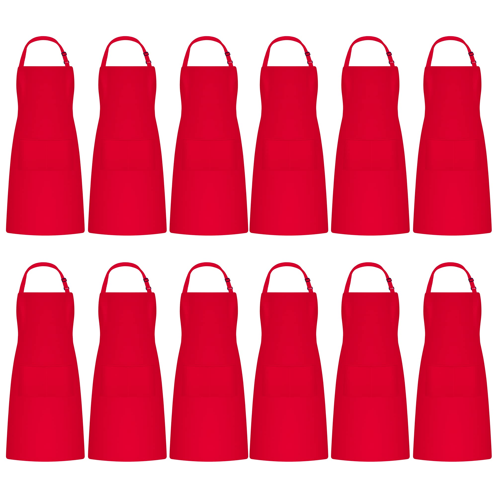 Puroma Adjustable Bib Apron Waterdrop Resistant with 2 Pockets, Women Men Cooking Kitchen Aprons for