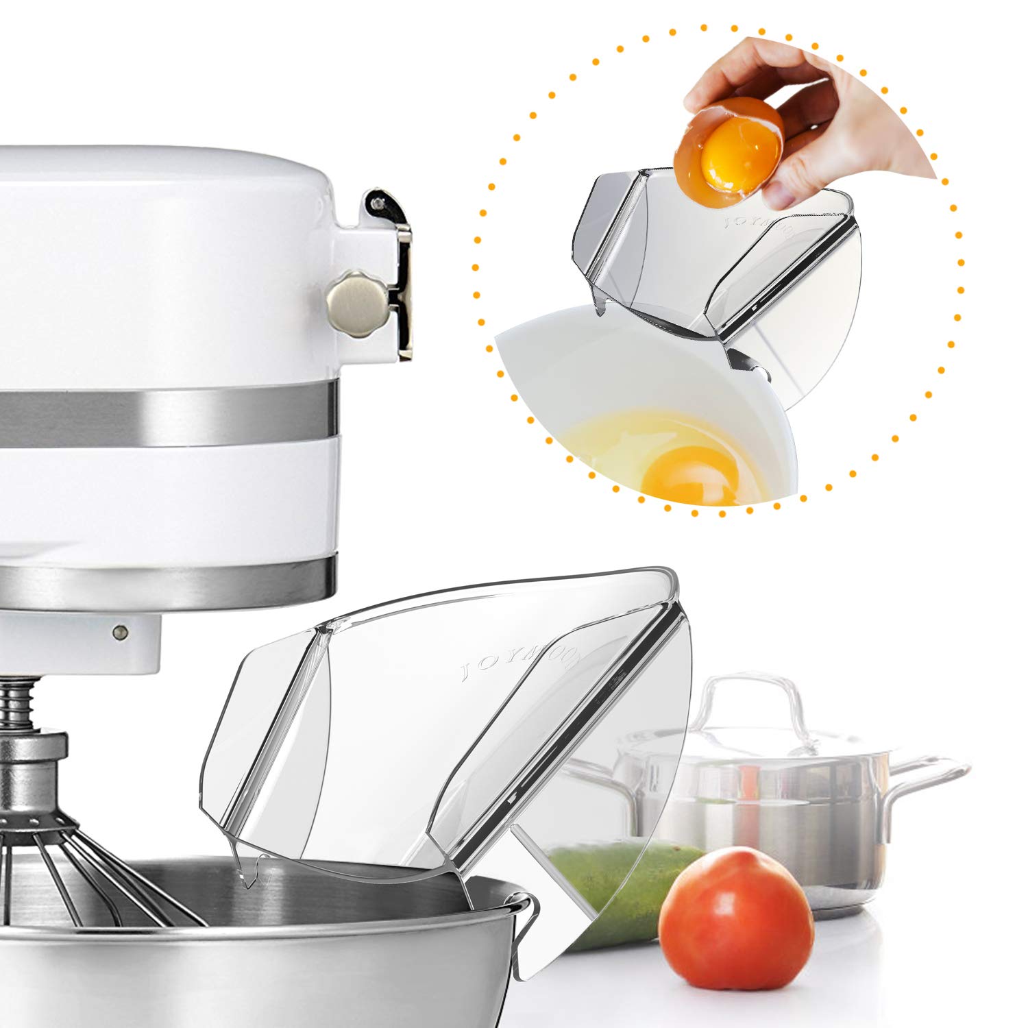 Pouring Shield for KitchenAid Stand Mixer Bowls, Universal Pouring Chute for Adding Dry & Liquid Ingredients Away From Messy or Spraying, Stand Mixer Attachments & Accessory