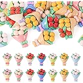 Cheriswelry 20Pcs 3D Flower Flatback Cabochons Flower Bouquet Resin Slime Charms Ornament 33x24.5mm for DIY Scrapbooking Embellishments Phone Case Hair Clip Jewelry Making