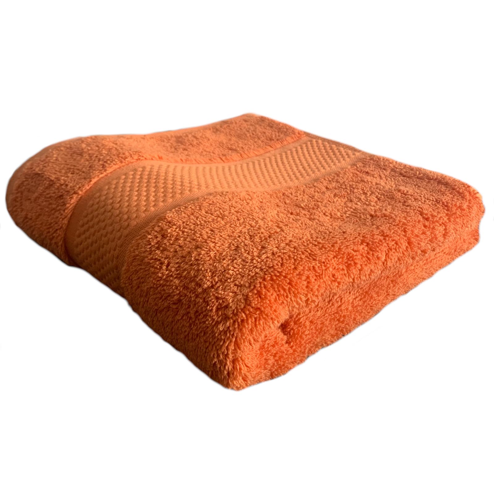 Sue Rossi Hand Towels 100% Turkish Organic Combed Cotton, Bathroom Or Kitchen Towel, 600gsm Thick, Very Soft Plush & Absorbent, 50 x 90cm, Single Or Twin Set Premium Quality (Orange, 1)