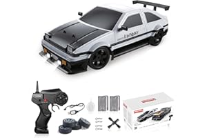 DESDONI Remote Control Car RC Drift Car 1:16 Scale 4WD 18KM/H High Speed Model Vehicle 2.4GHz with LED Lights Spray Rubber Tire Racing Sport Toy Car for Adults Boys Girls Kids Gift 2Pcs Rechargeable Batteries
