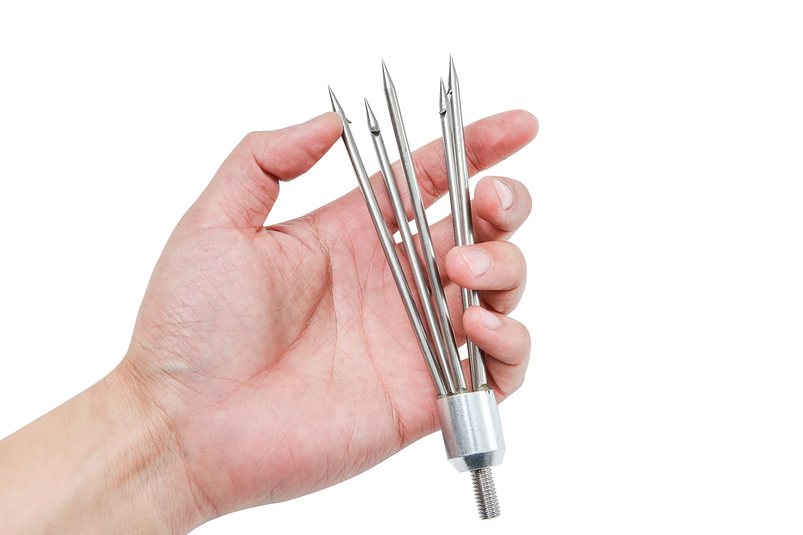 Stainless Steel 5 Prong Fishing Harpoon Gaff Barbed Diving Spears Gig with 8mm thread (5-Prong Harpoon)