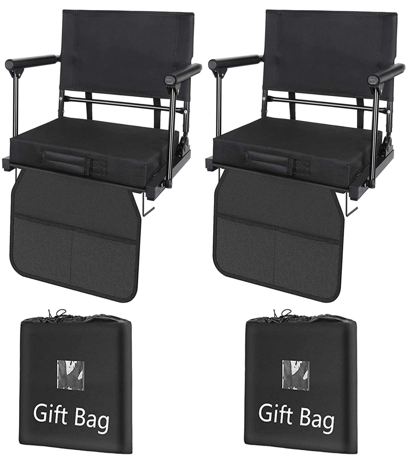 Portable High Chair Stadium Seats (2-Pack) Padded Bleacher