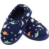 LA PLAGE Dinosaur Slippers for Boys Non Slip Little Kid Slippers for Kid with Memory Foam