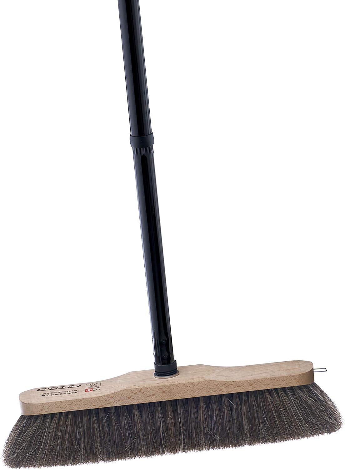 Premium Horsehair Broom Natural Bristles, Durable Beach Wood Brush Head