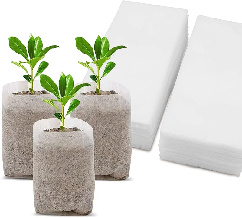 KEAHND Non-Woven Seedling Grow Bags 200pcs - Ideal for Vegetables & Fruits